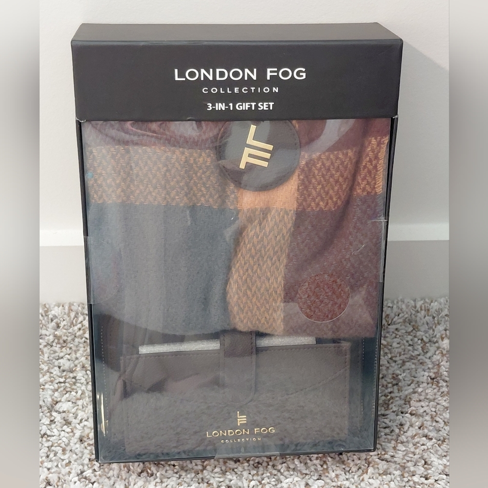London Fog 3 In 1 Wallet, Scarf & Key Chain Gift Set - Picture 4 of 10